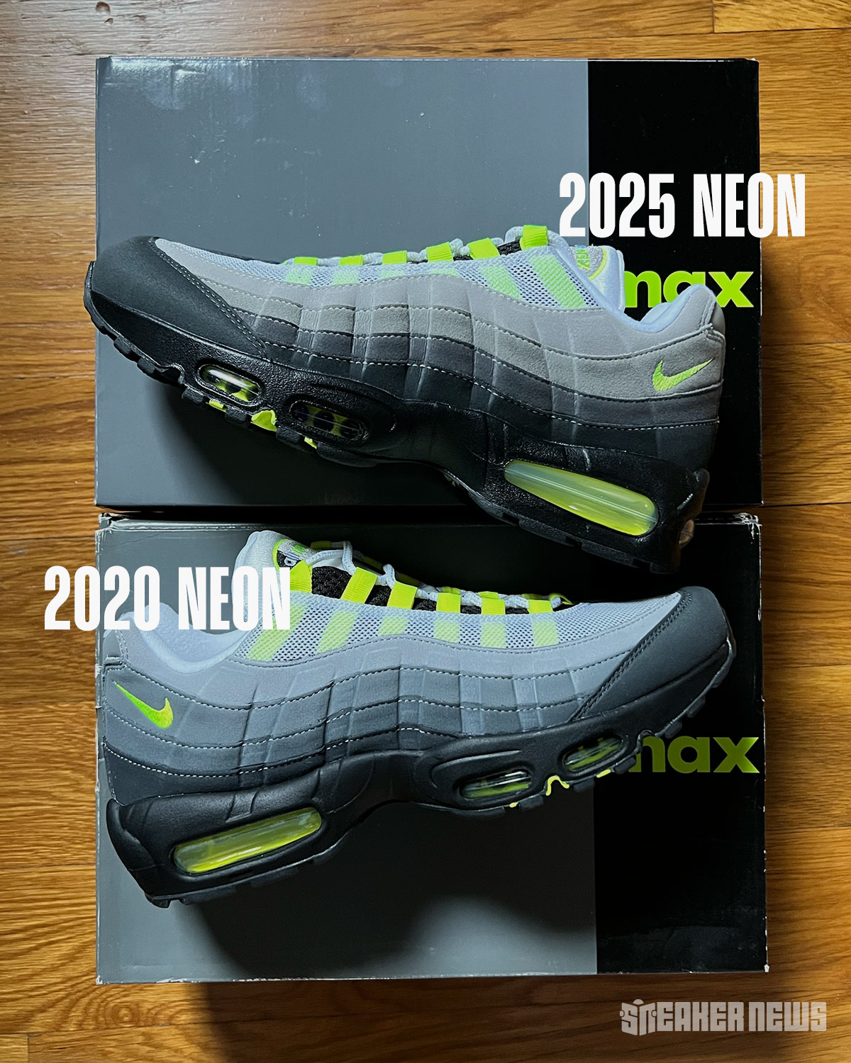 Nike Air Max 95 Og Neon Comparison 2025 2020 1 733845