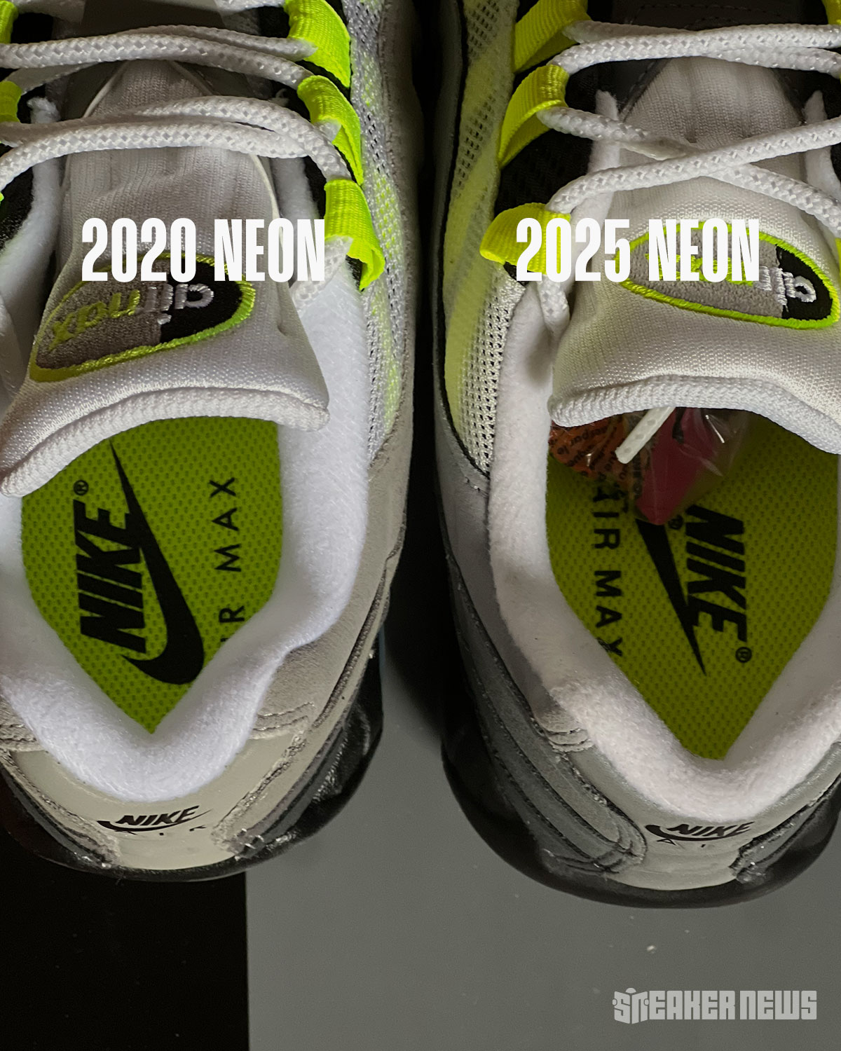 Nike Air Max 95 Og Neon Comparison 2025 2020 4 E0e945