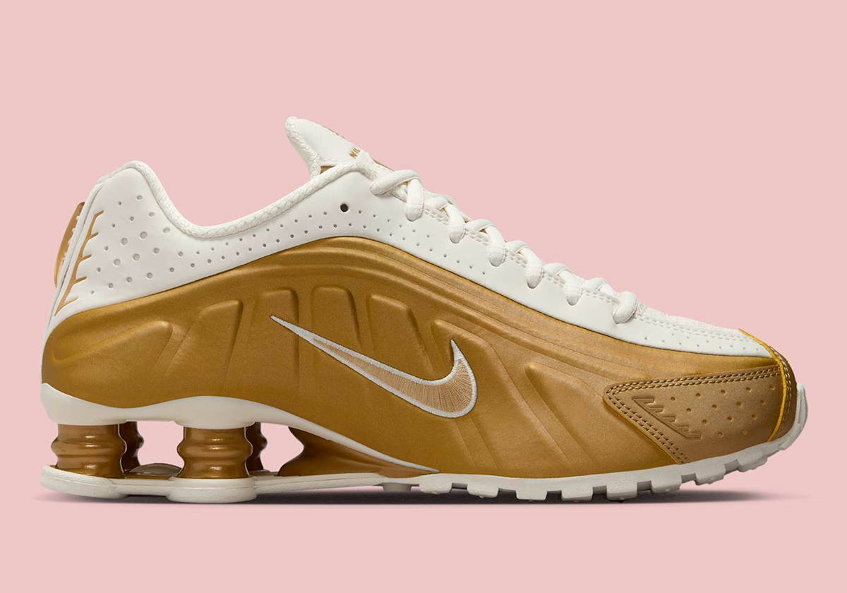 Nike Shox R4 Soft Metallic Gold Pink Ar3565 010 4