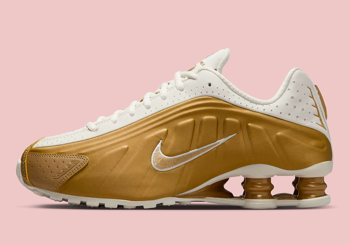 Nike Shox R4 Soft Metallic Gold Pink Ar3565 010 6