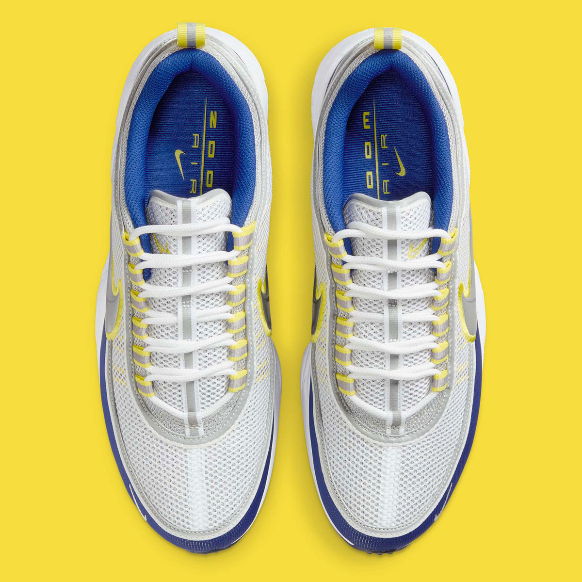 Nike Zoom Spiridon White Metallic Silver Deep Royal Blue Yellow Strike Hf9117 101 3