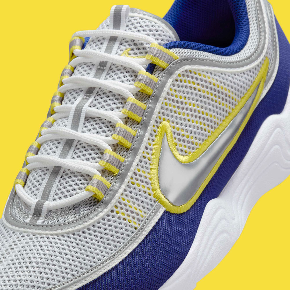 Nike Zoom Spiridon White Metallic Silver Deep Royal Blue Yellow Strike Hf9117 101 6