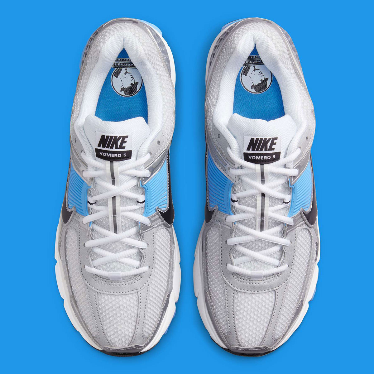 Nike Zoom Vomero 5 White Pure Platinum University Blue Black Fj4151 101 6