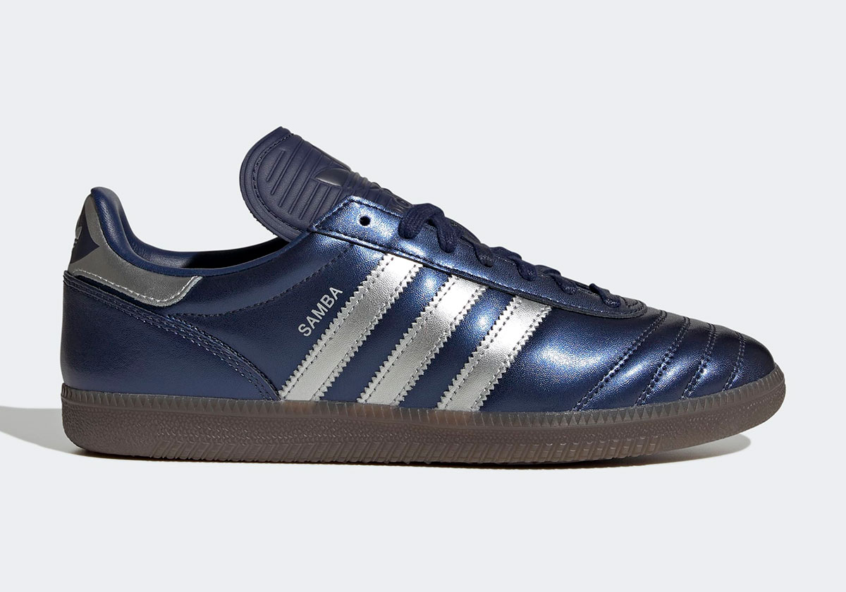 Adidas Samba Metallic Blue Jr2180 1