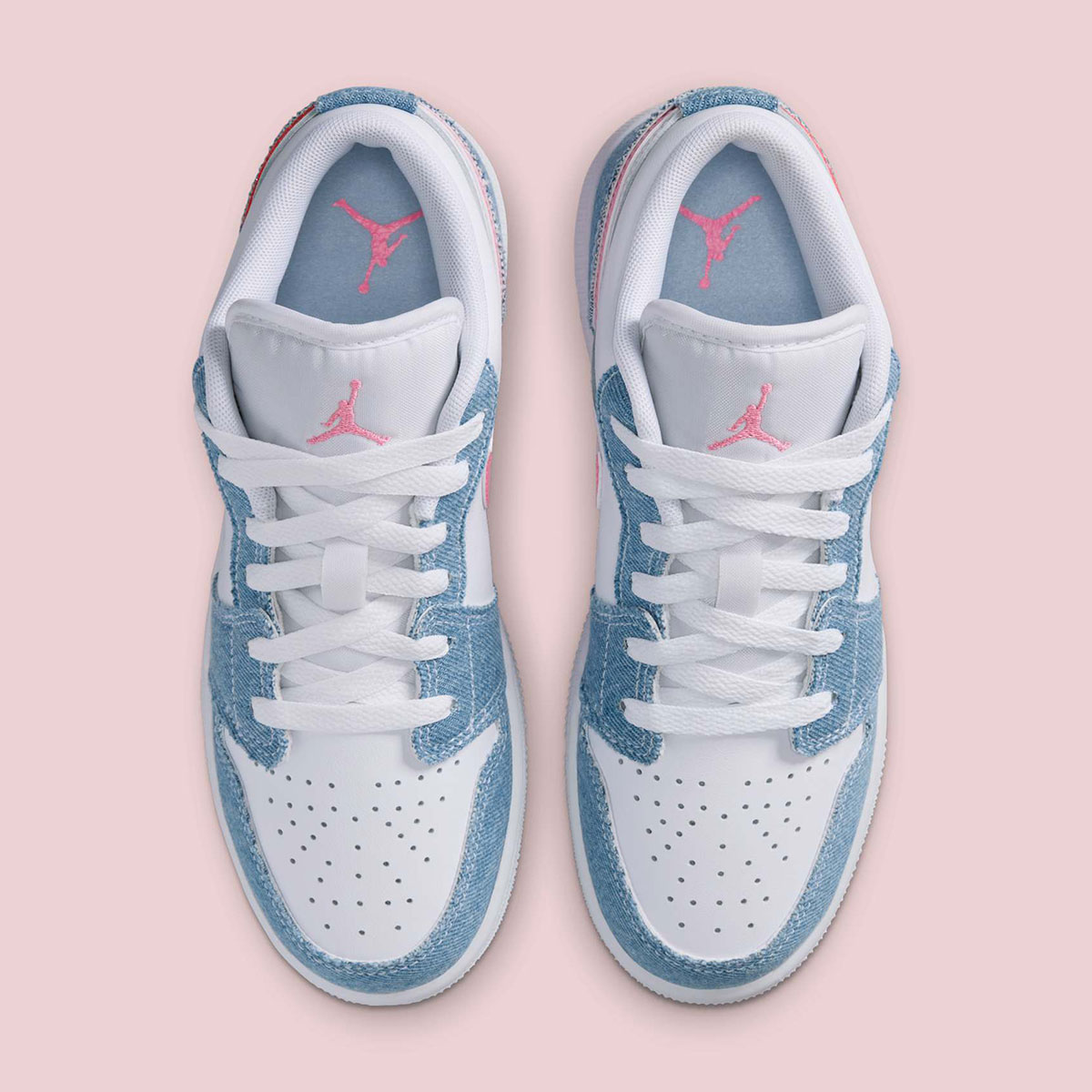 Air Jordan 1 Low Gs Denim Sequin Swoosh Hq2001 400 5