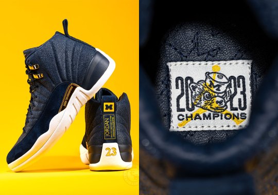 This Air Jordan 12 “Michigan” PE Celebrates The 2023-2024 Natty