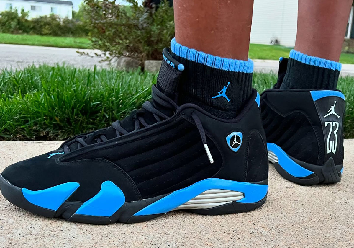 Air Jordan 14 Black University Blue 487471 002 10
