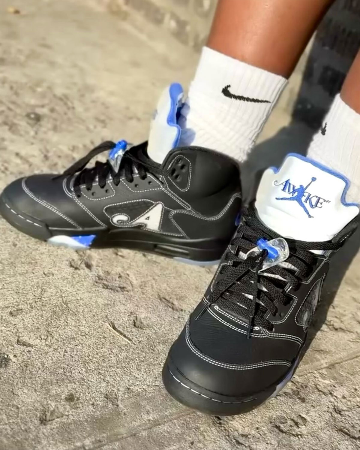 Awake Air Jordan 5 Black Racer Blue Metallic Silver Dv4982 004 3