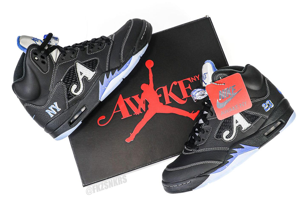 Detailed Look At The Awake NY x Air Jordan 5 "Racer Blue"