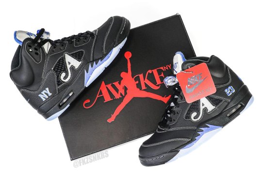 Detailed Look At The Awake NY x Air Jordan 5 “Racer Blue”