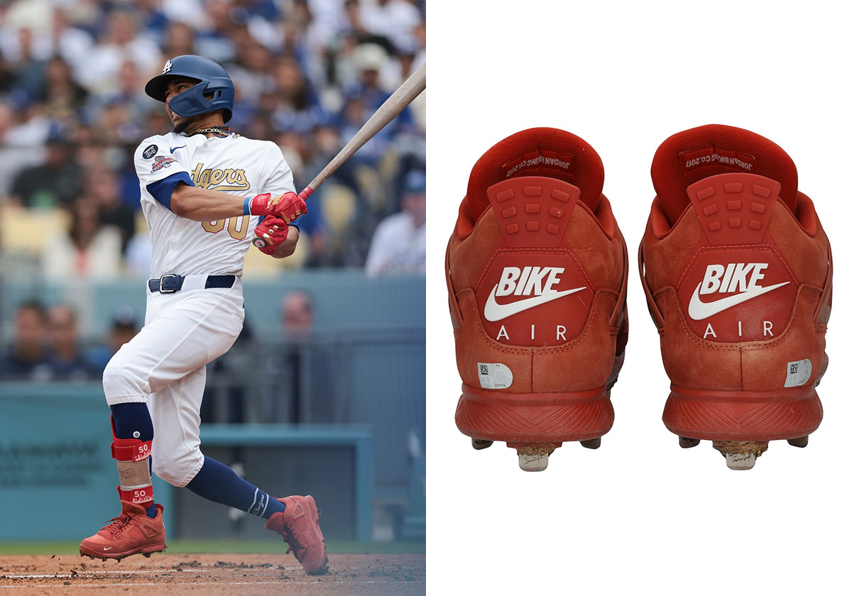 Here’s Your Chance To Own Mookie Betts’ Game-Worn “Brick By Brick” Air Jordan 4 Cleats