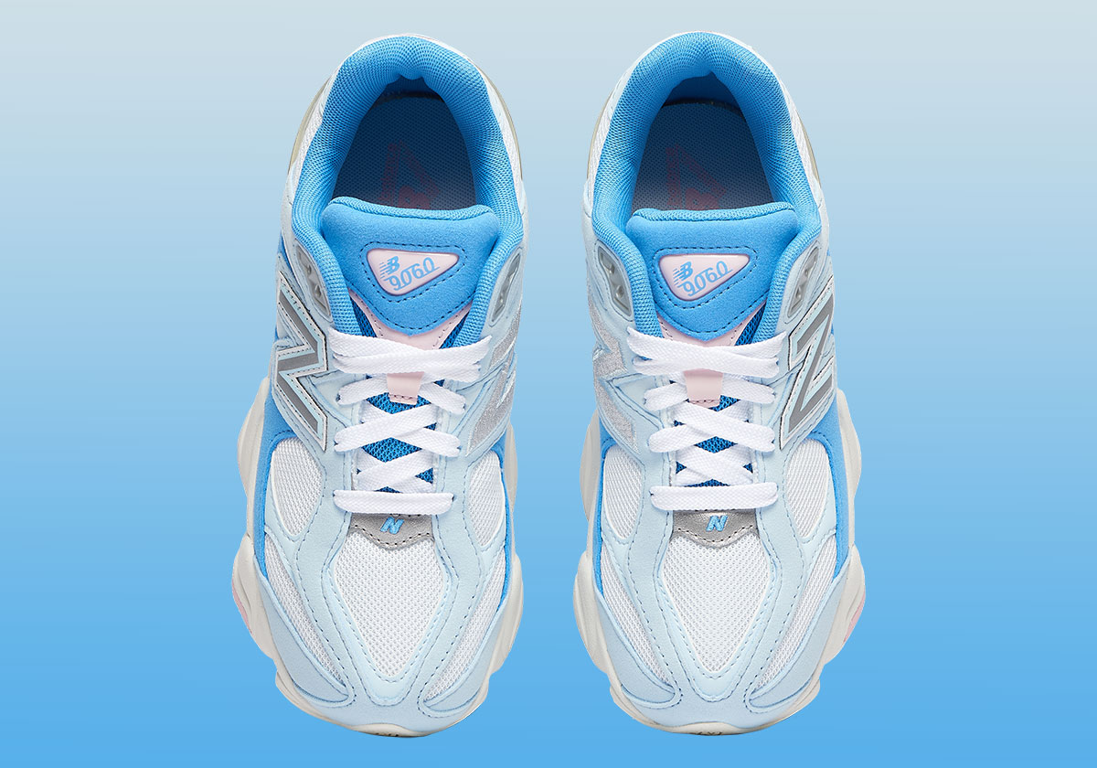 New Balance 9060 Girls Blue White Pink Gc9060af 3