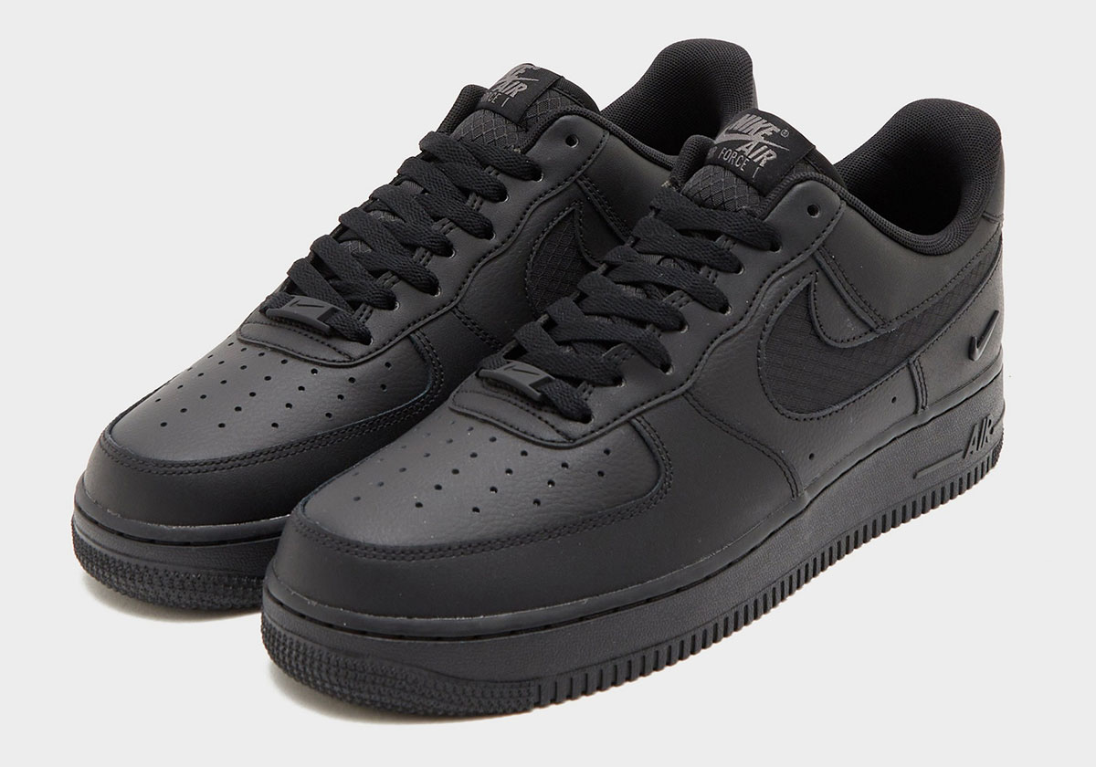 Nike Air Force 1 Low Black Nylon Swoosh 2