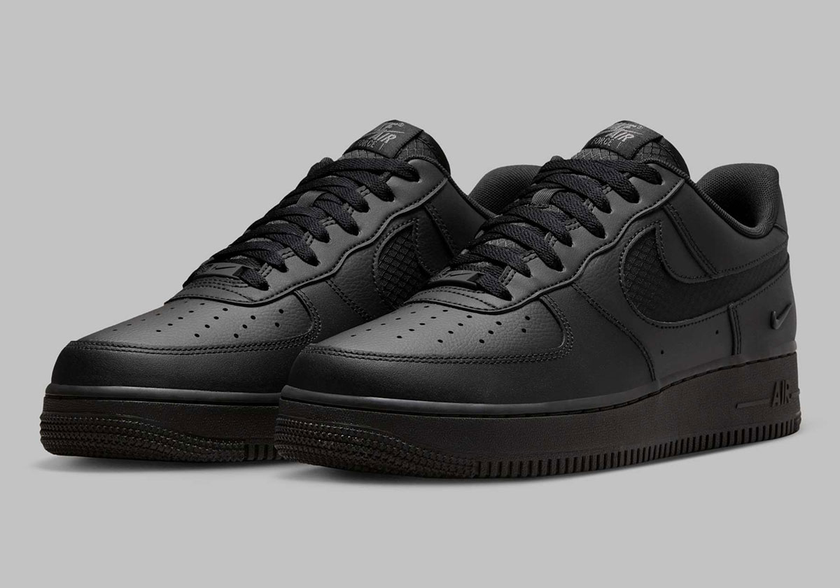 Nike Pins A “Nylon Swoosh” On The Latest All-Black Air Force 1 Low
