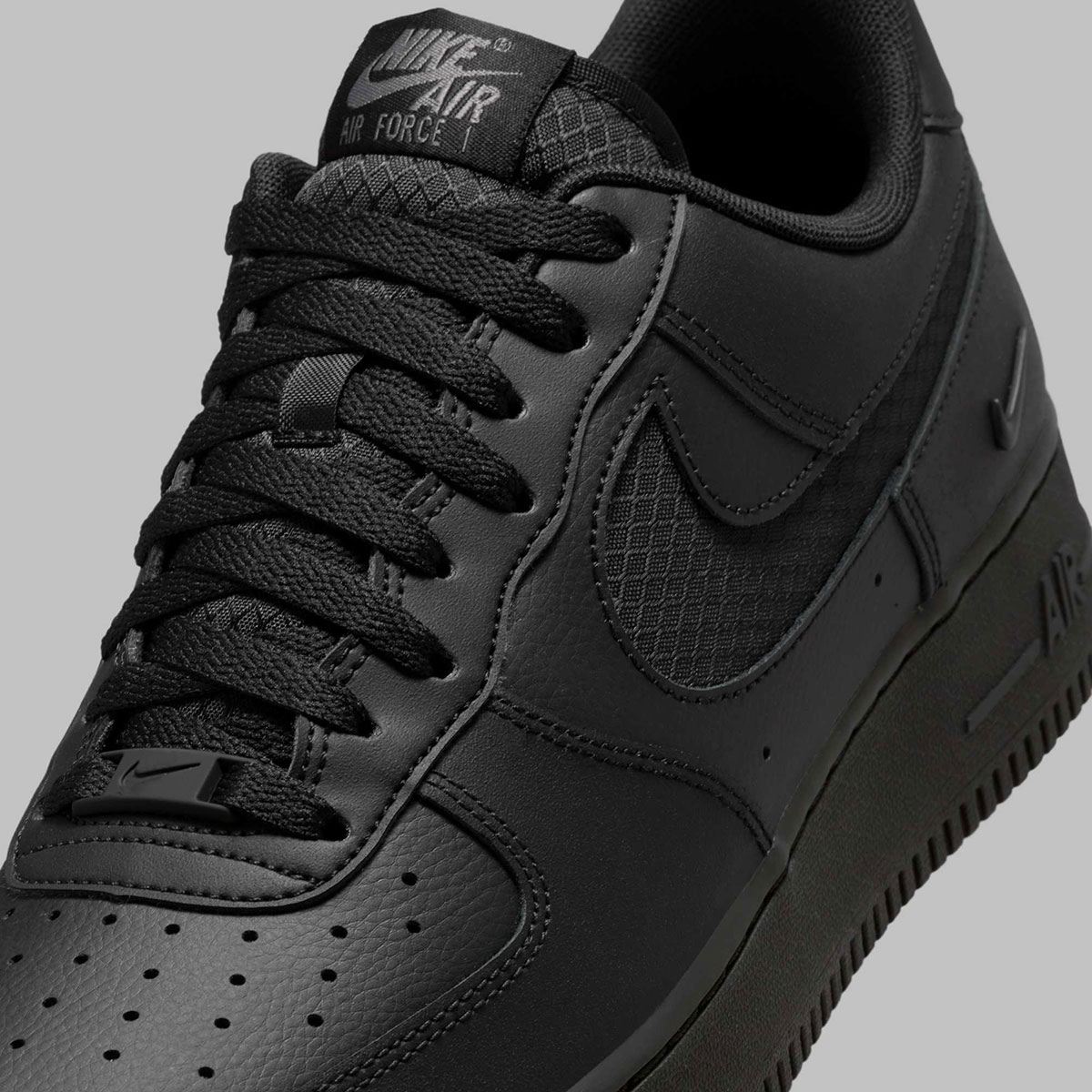 Nike Air Force 1 Low Black Nylon Swoosh Ih4452 001 4