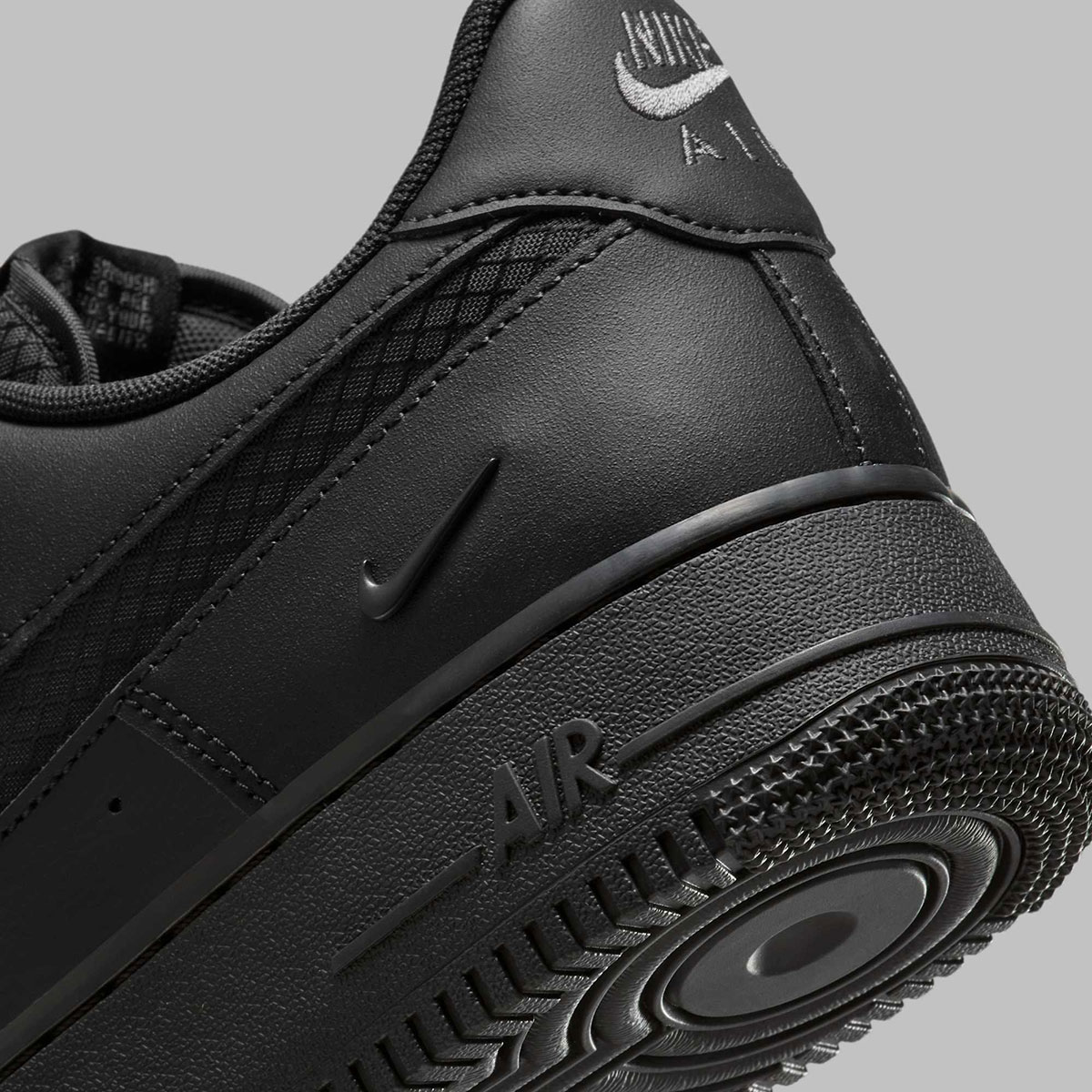 Nike Air Force 1 Low Black Nylon Swoosh Ih4452 001 5