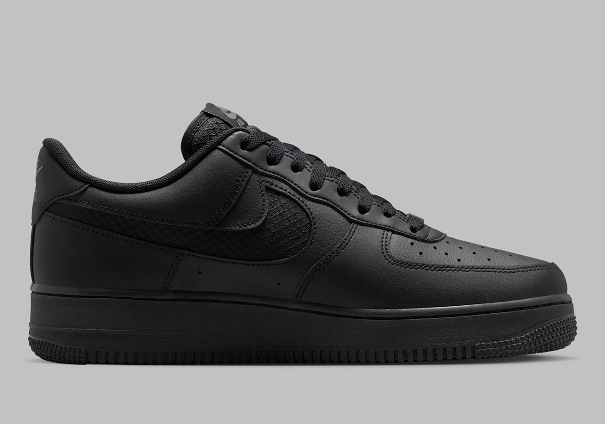 Nike Air Force 1 Low Black Nylon Swoosh Ih4452 001 6