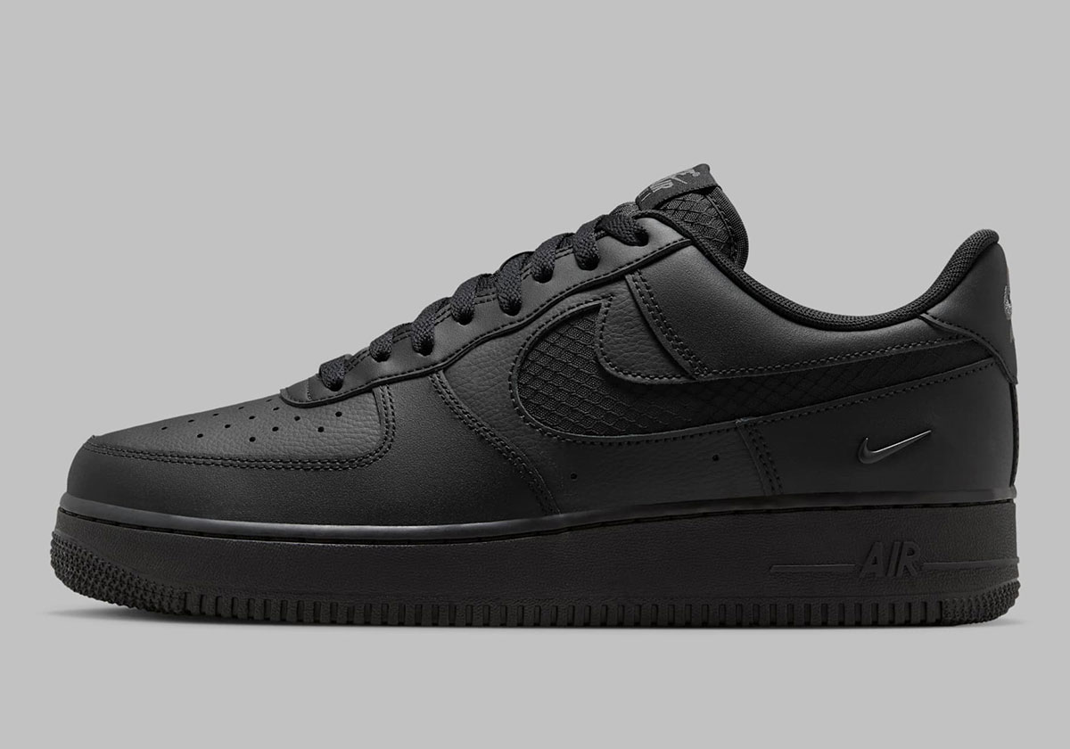 Nike Air Force 1 Low Black Nylon Swoosh Ih4452 001 8