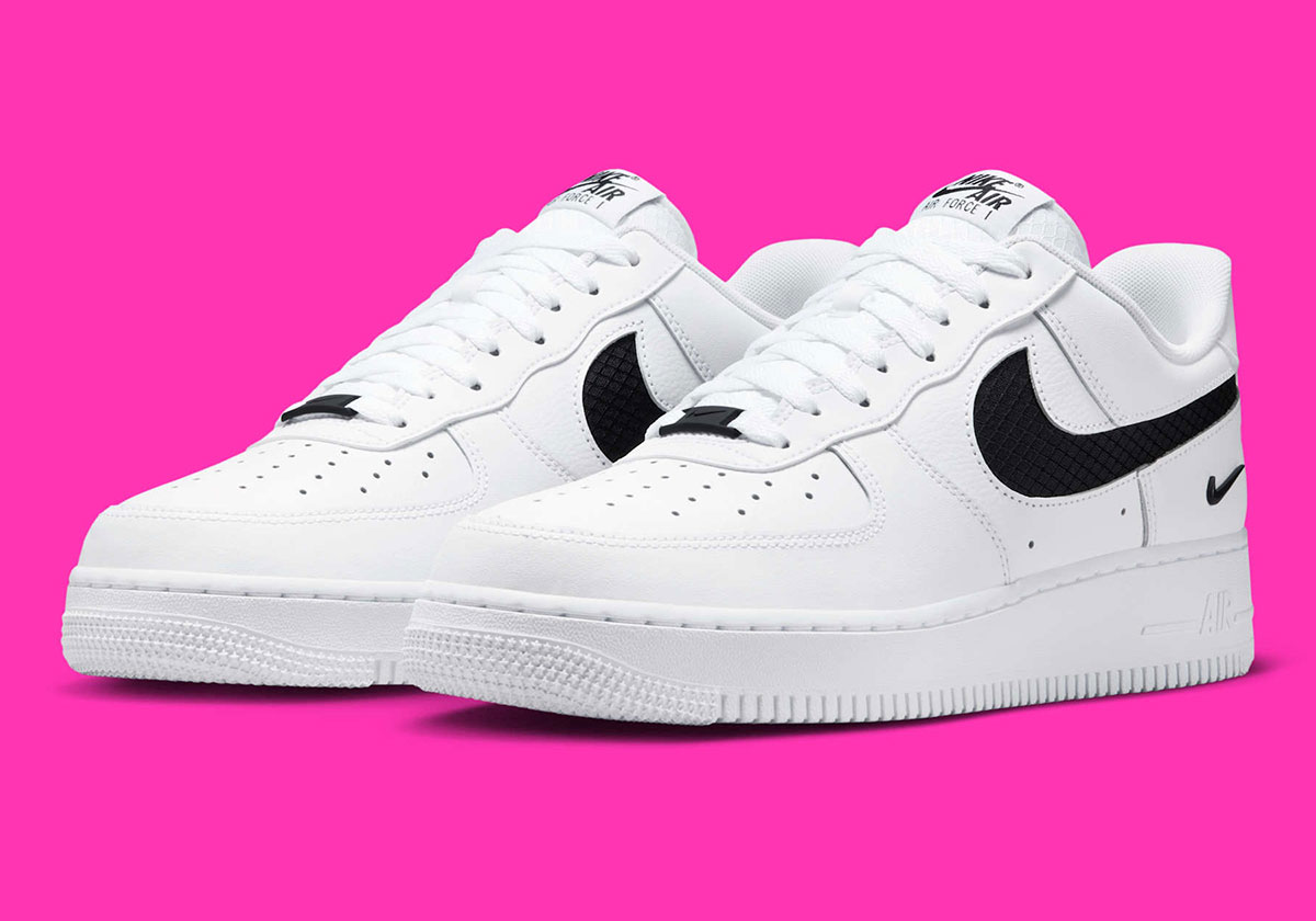 Nike Air Force 1 Low White Black Nylon Swoosh Ih4452 100 4