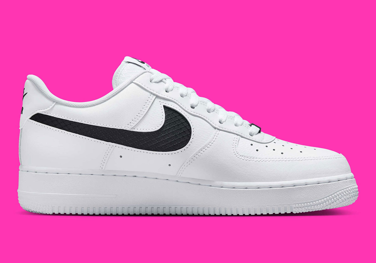 Nike Air Force 1 Low White Black Nylon Swoosh Ih4452 100 5