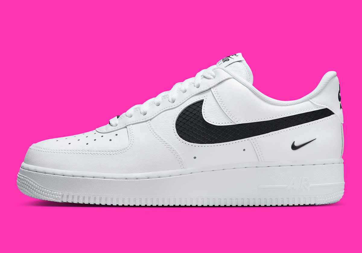 Nike Air Force 1 Low White Black Nylon Swoosh Ih4452 100 7
