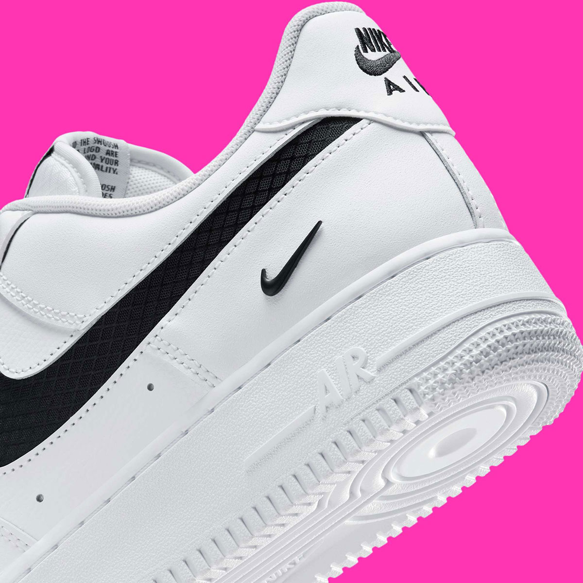 Nike Air Force 1 Low White Black Nylon Swoosh Ih4452 100 8