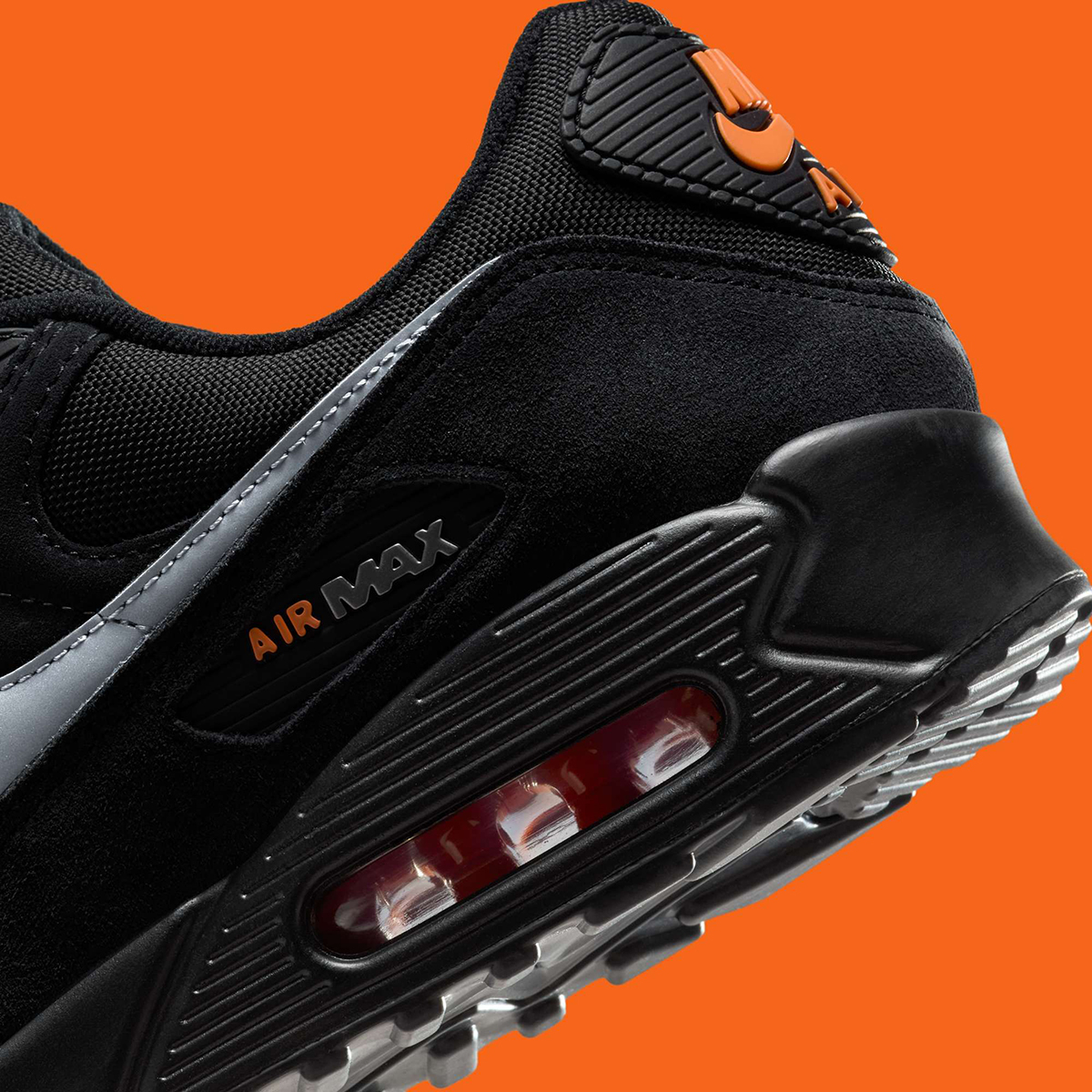 Nike Air Max 90 Black Metallic Cool Grey Total Orange Do6706 010 2