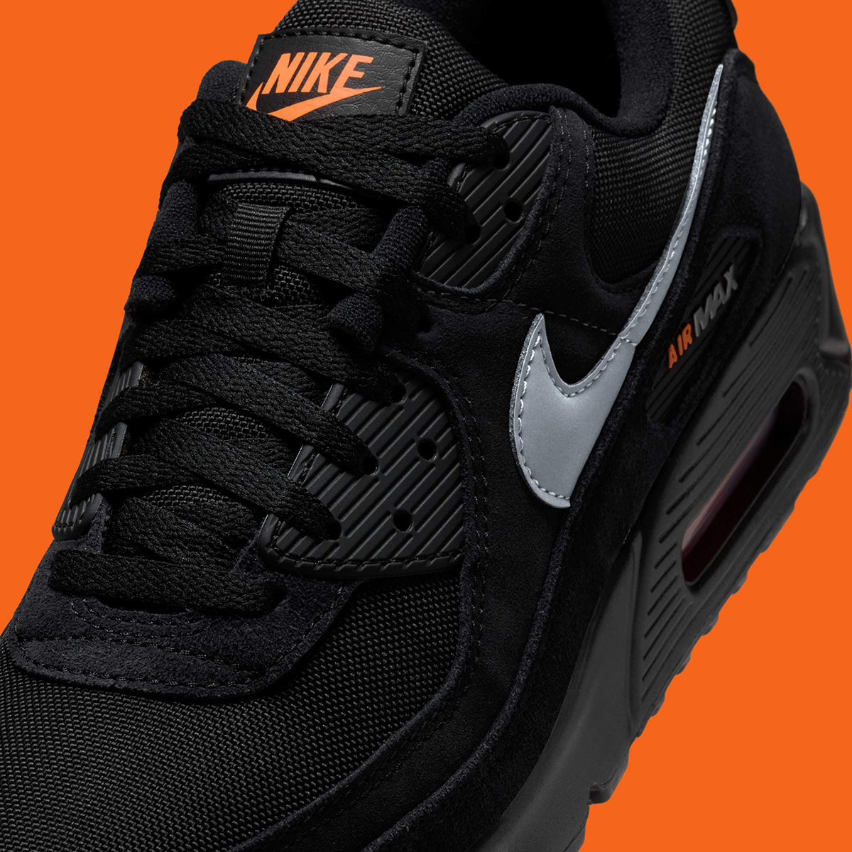Nike Air Max 90 Black Metallic Cool Grey Total Orange Do6706 010 5