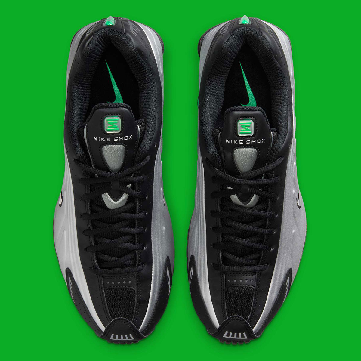 Nike Shox R4 Black Metallic Silver Green Hq1988 006 5