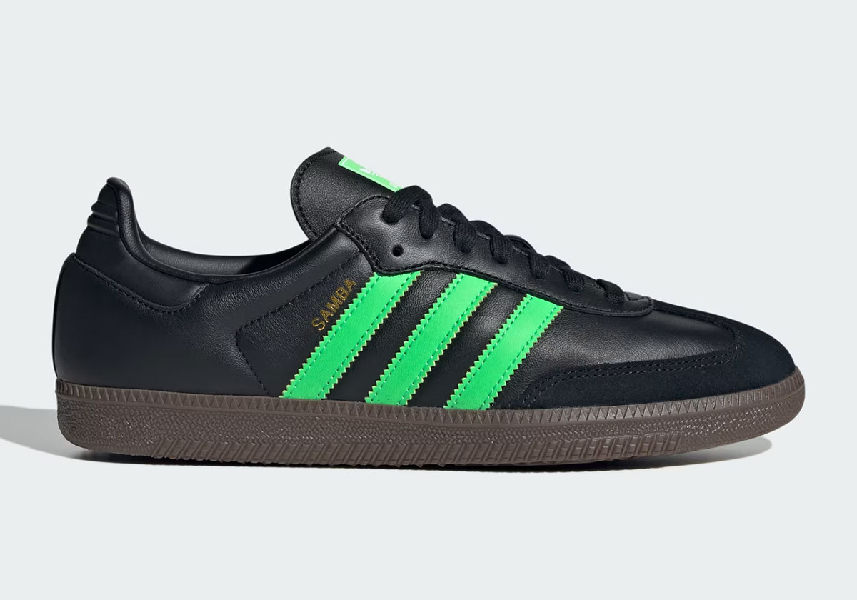 Adidas Samba Og Core Black Screaming Green Gum Jr0911 5
