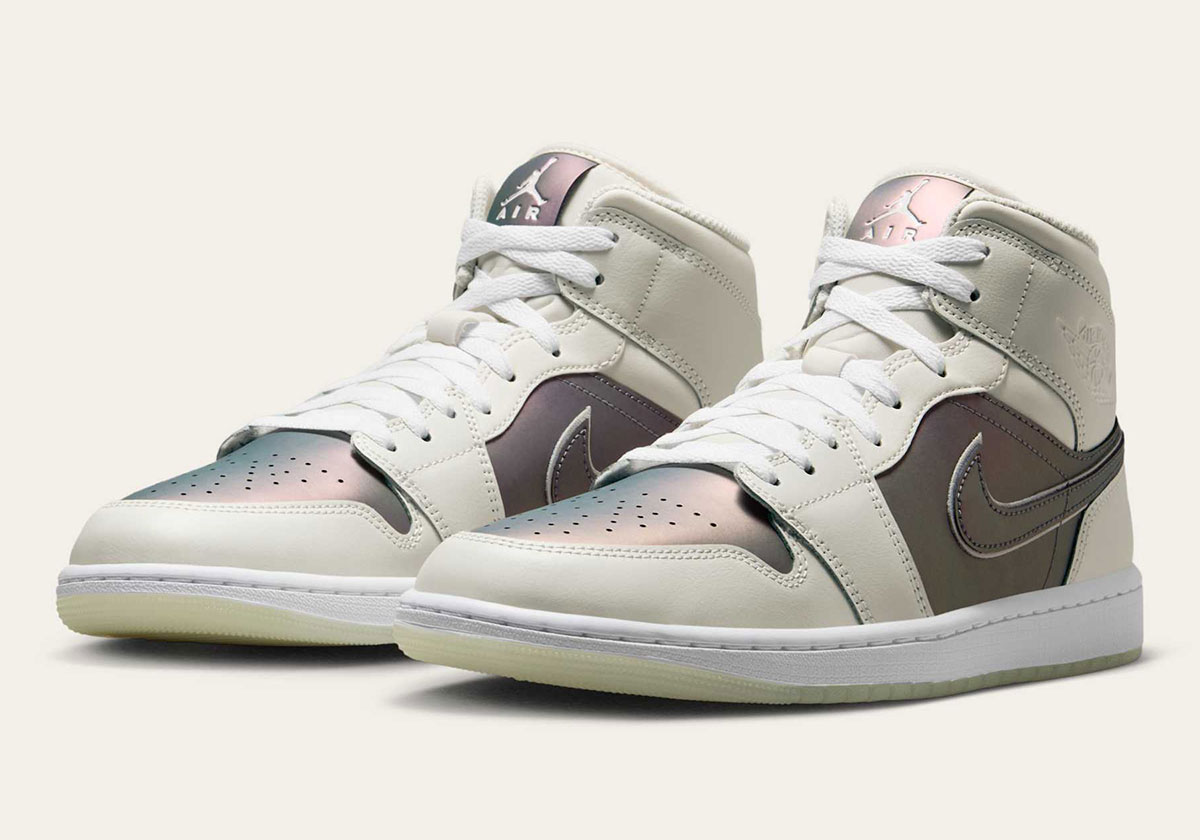 The Air Jordan 1 Mid Takes On An Iridescent Finish