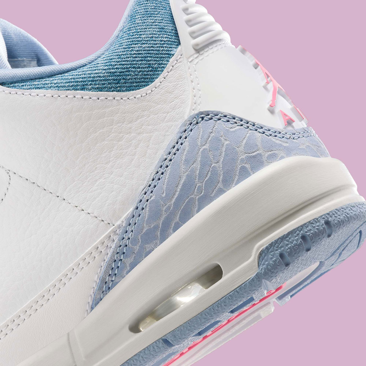 Air Jordan 3 Gs White Cobalt Bliss Football Grey Pink Glow Hq0784 101 10
