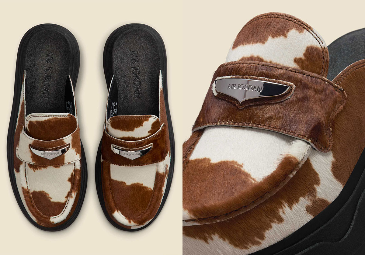 The Air Jordan Loafer Mule Tries Its Hand In Hairy Cow Print