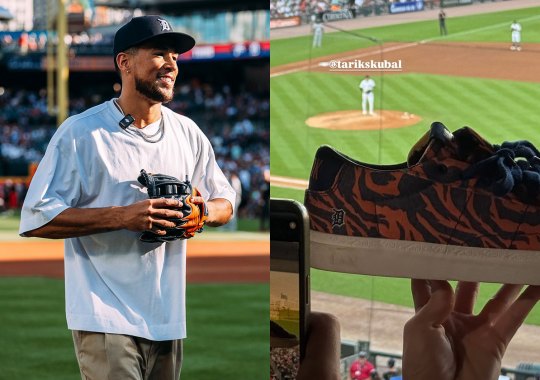 Devin Booker Throws Out First Pitch At Tigers Game Wearing His Next Nike Shoe