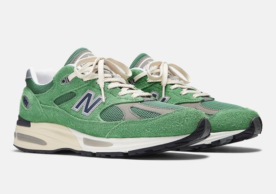 Hairy Suede Wraps The New Balance 991v2 “Mineral Green”