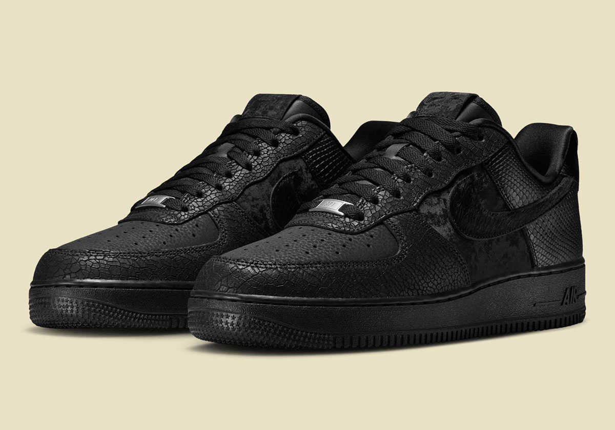 Nike Covers The All-Black Air Force 1 In Luxurious Materials