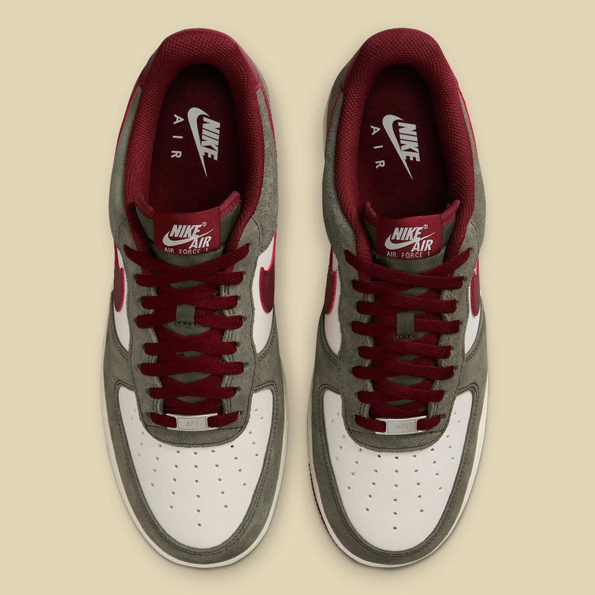 Nike Air Force 1 Low Cargo Khaki Pale Ivory Dark Team Red Fq8714 302 3