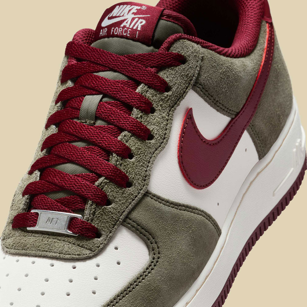 Nike Air Force 1 Low Cargo Khaki Pale Ivory Dark Team Red Fq8714 302 7