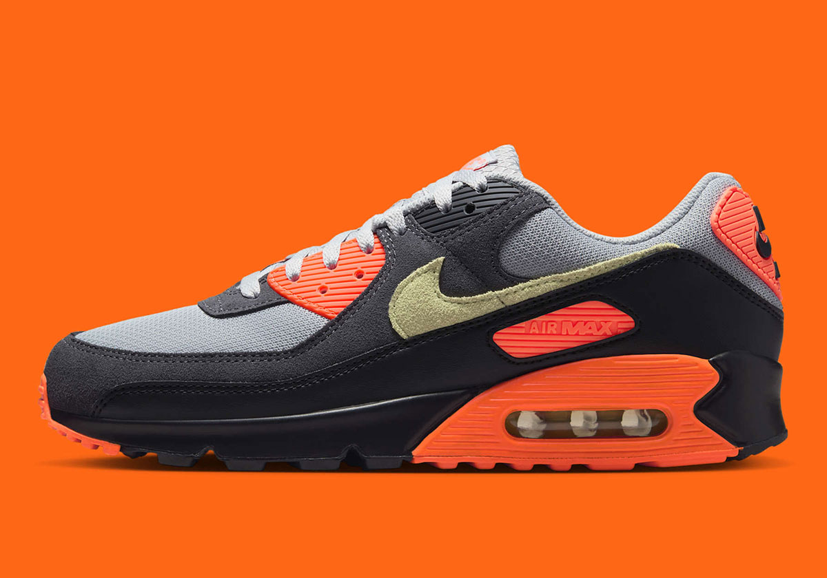 Nike Air Max 90 Light Smoke Grey Limelight Hyper Crimson Dm0029 018 1