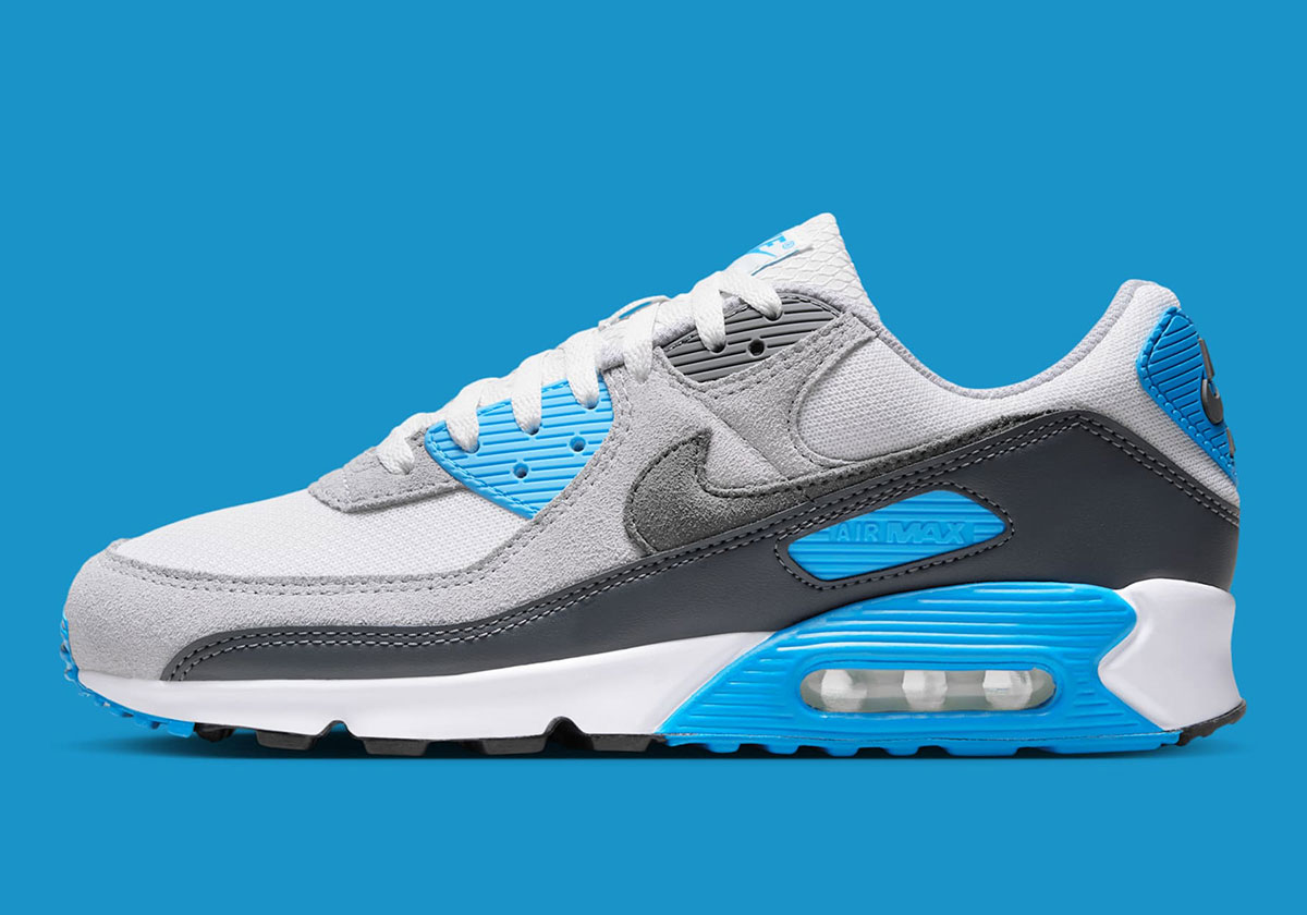 Nike Air Max 90 Platinum Tint Blue Lightning Wolf Grey Dm0029 019 5
