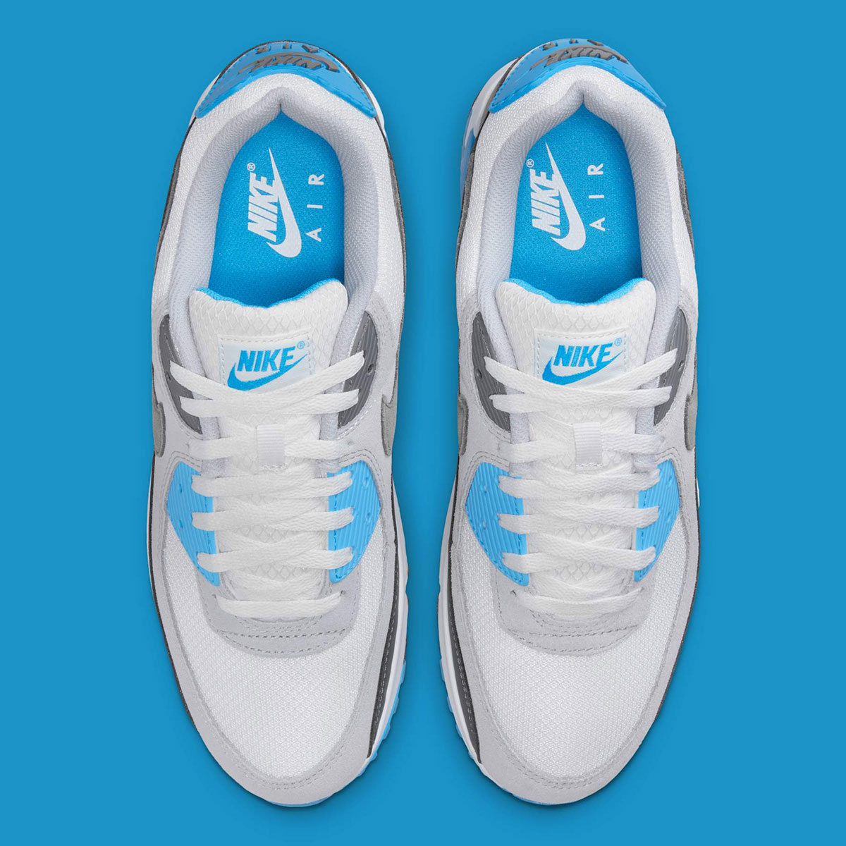 Nike Air Max 90 Platinum Tint Blue Lightning Wolf Grey Dm0029 019 7
