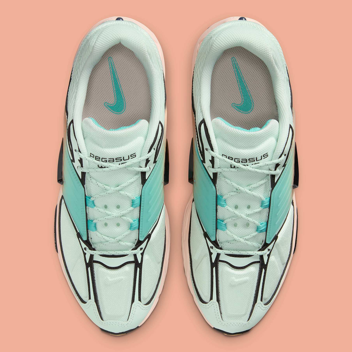 Nike Pegasus Wave Barely Green Bleached Turquoise Washed Coral Apricot Agate Ib0612 303 7