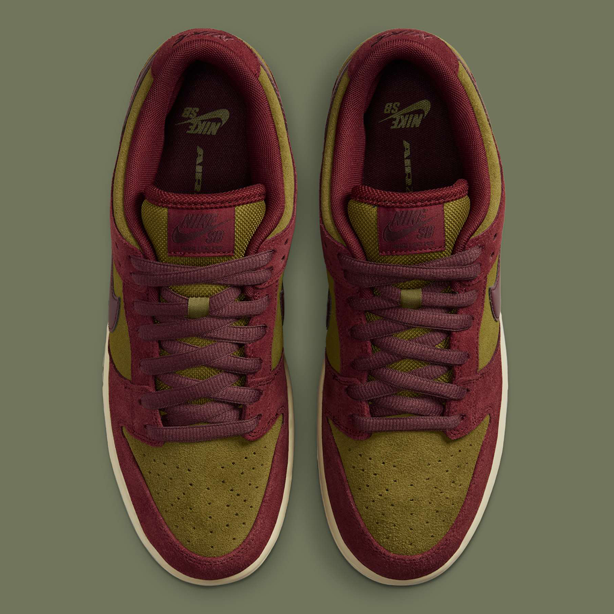 Nike Sb Dunk Low Dark Team Red Burgundy Crush Olive Flak Hq1625 600 Release Date 1