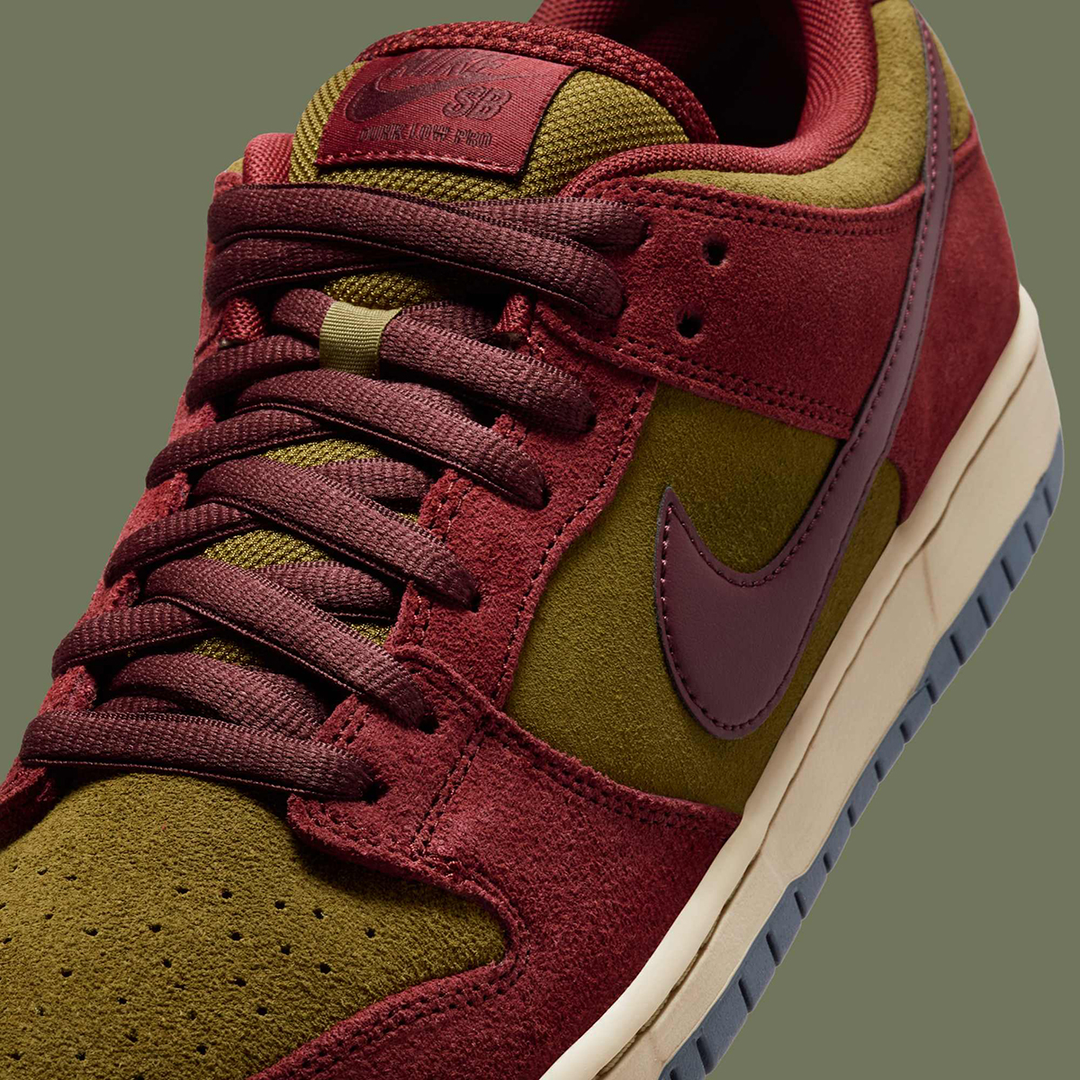 Nike Sb Dunk Low Dark Team Red Burgundy Crush Olive Flak Hq1625 600 Release Date 7
