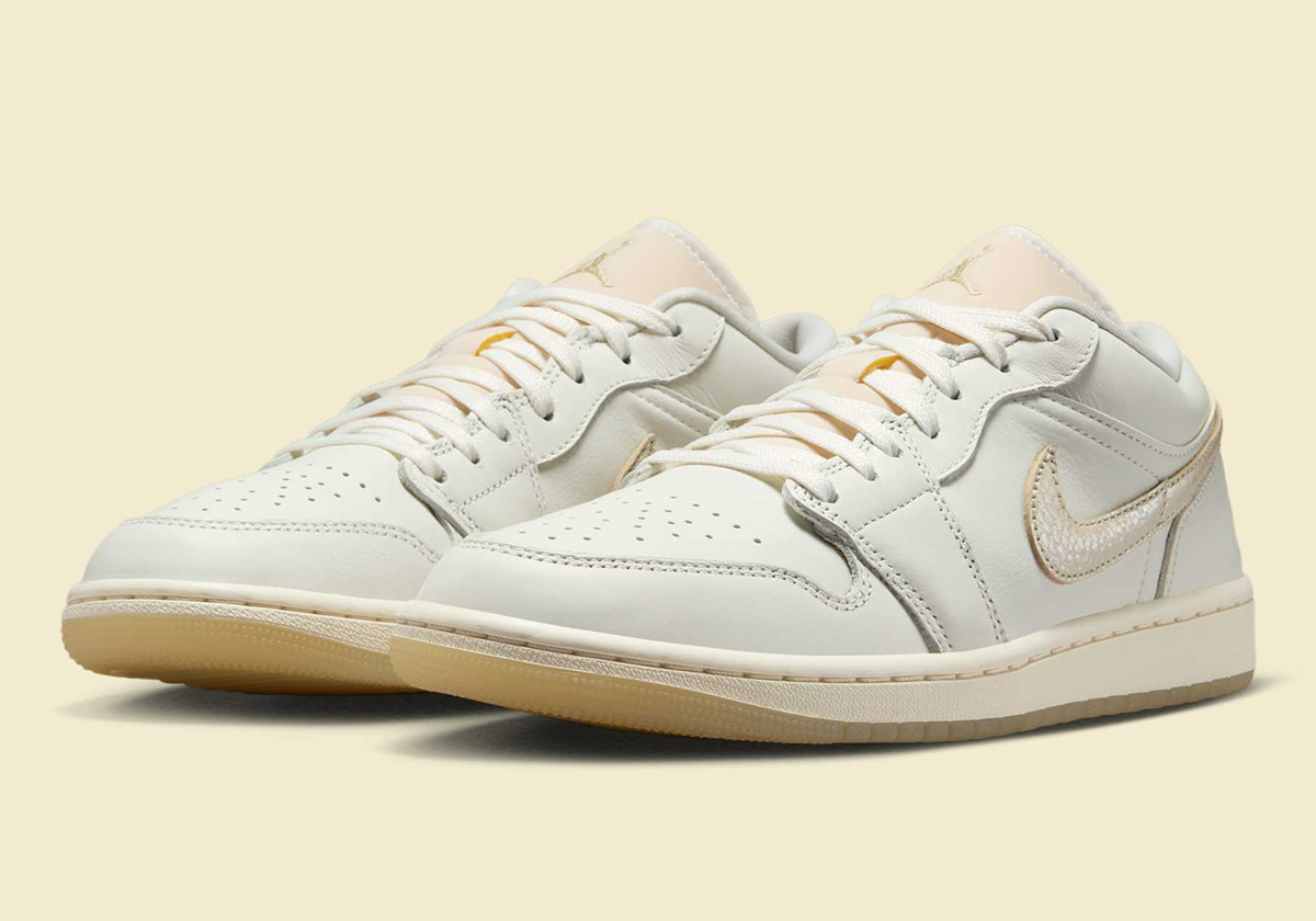 Air Jordan 1 Low Sail Pale Ivory Team Gold Hv5157 100 2