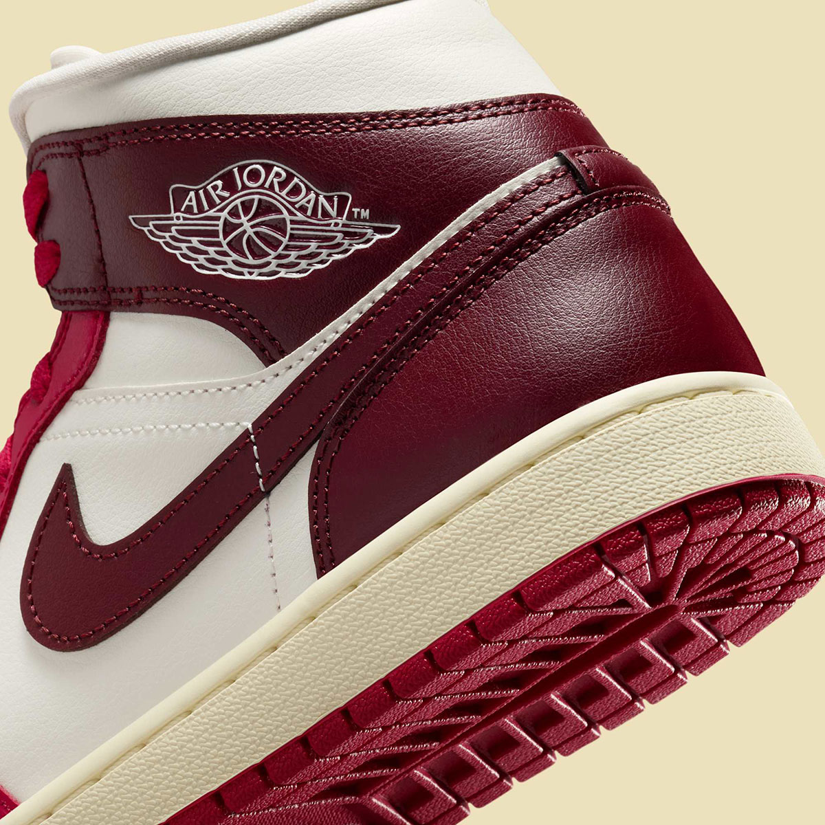 Air Jordan 1 Mid Sail Dark Team Red Mystic Hibiscus Coconut Milk Bq6472 119 6