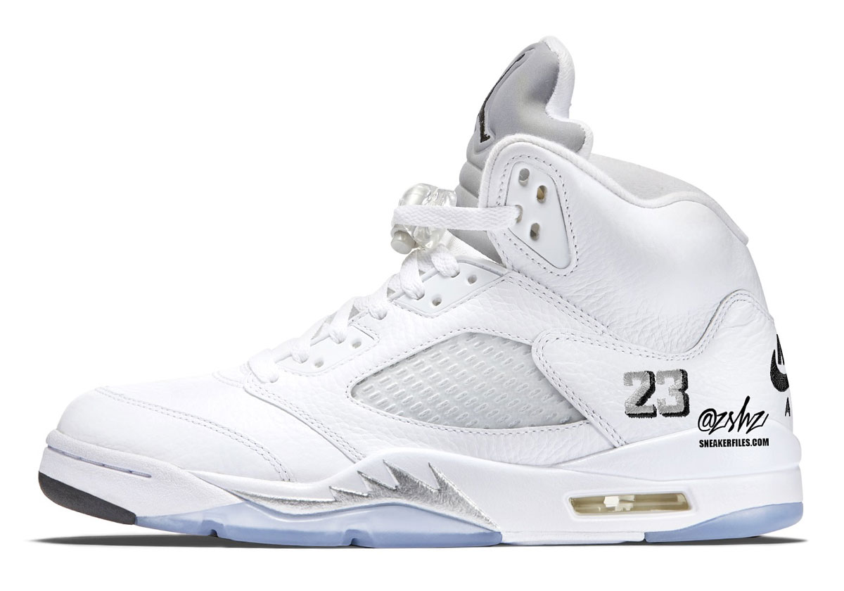 Air Jordan 5 White Metallic Silver Black Hq7978 103 2