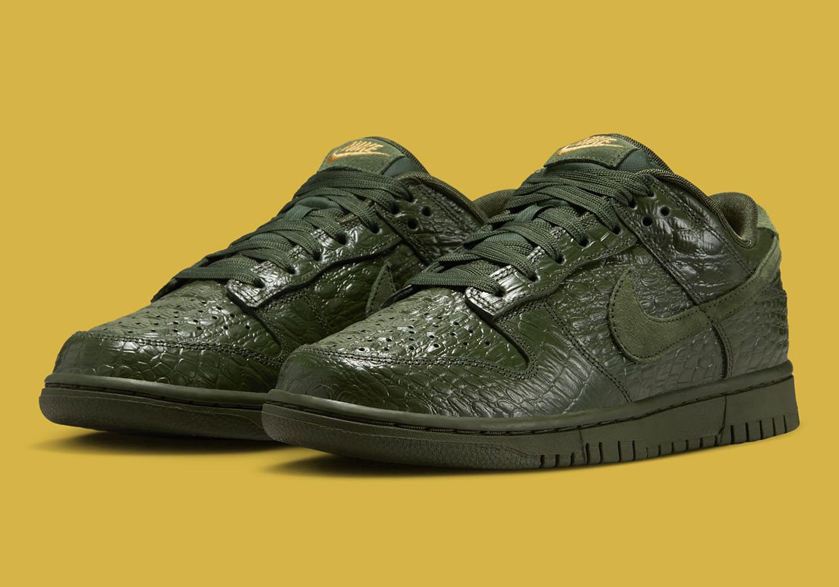 Nike Dunk Low Green Croc Skin Hv4388 300 3