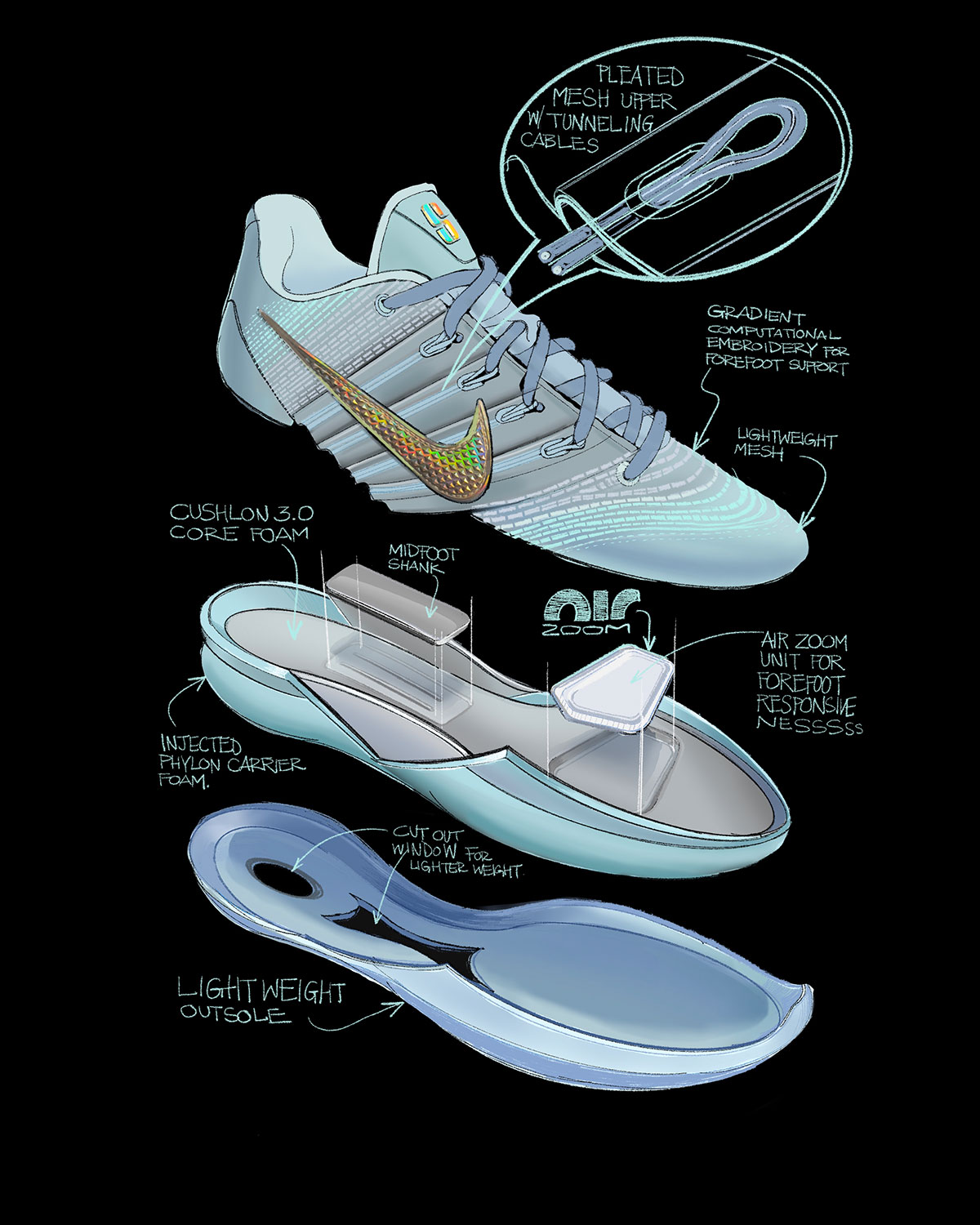 Nike Sabrina 3 Sketch 1