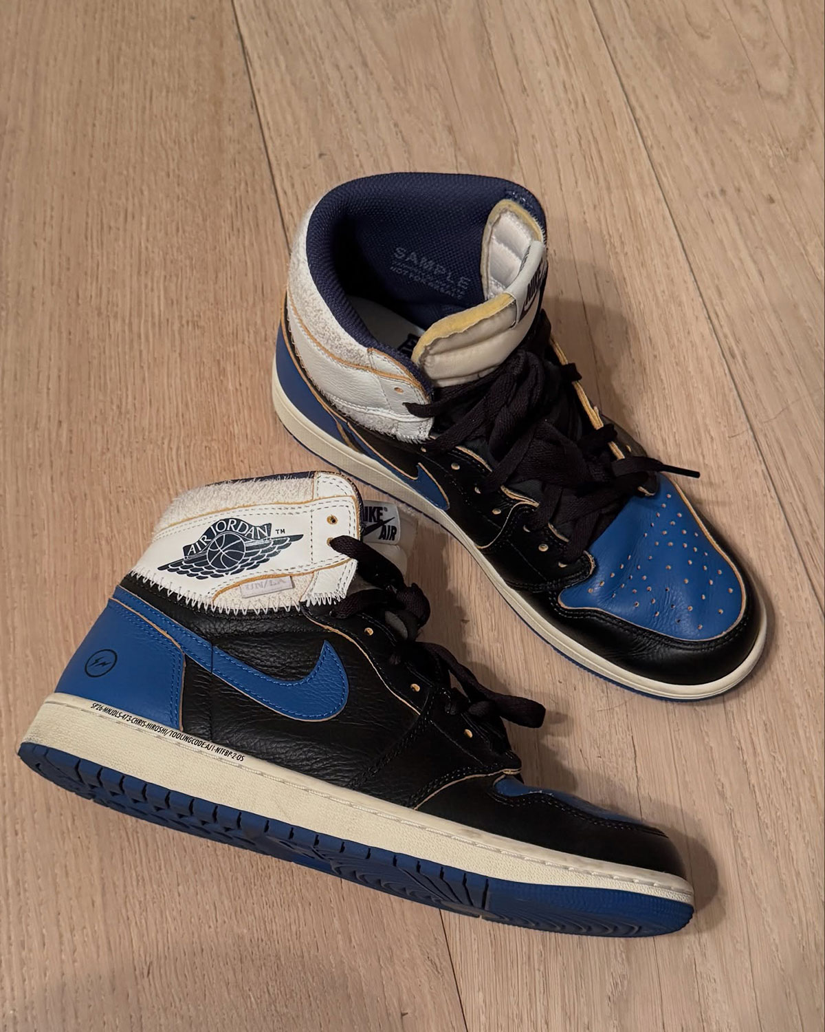 Union Fragment Air Jordan 1 Royal Black Io7847 001 1